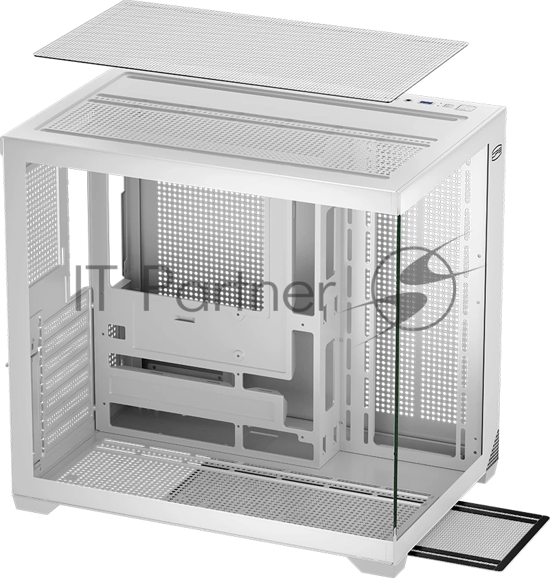 Корпус без блока питания PCCooler C3T700 WH, Midi-Tower, TG, no fans, 1xUSB-A 3.0 + 1xUSB-A 2.0 + 1xUSB-C, ATX, mATX, mITX белый