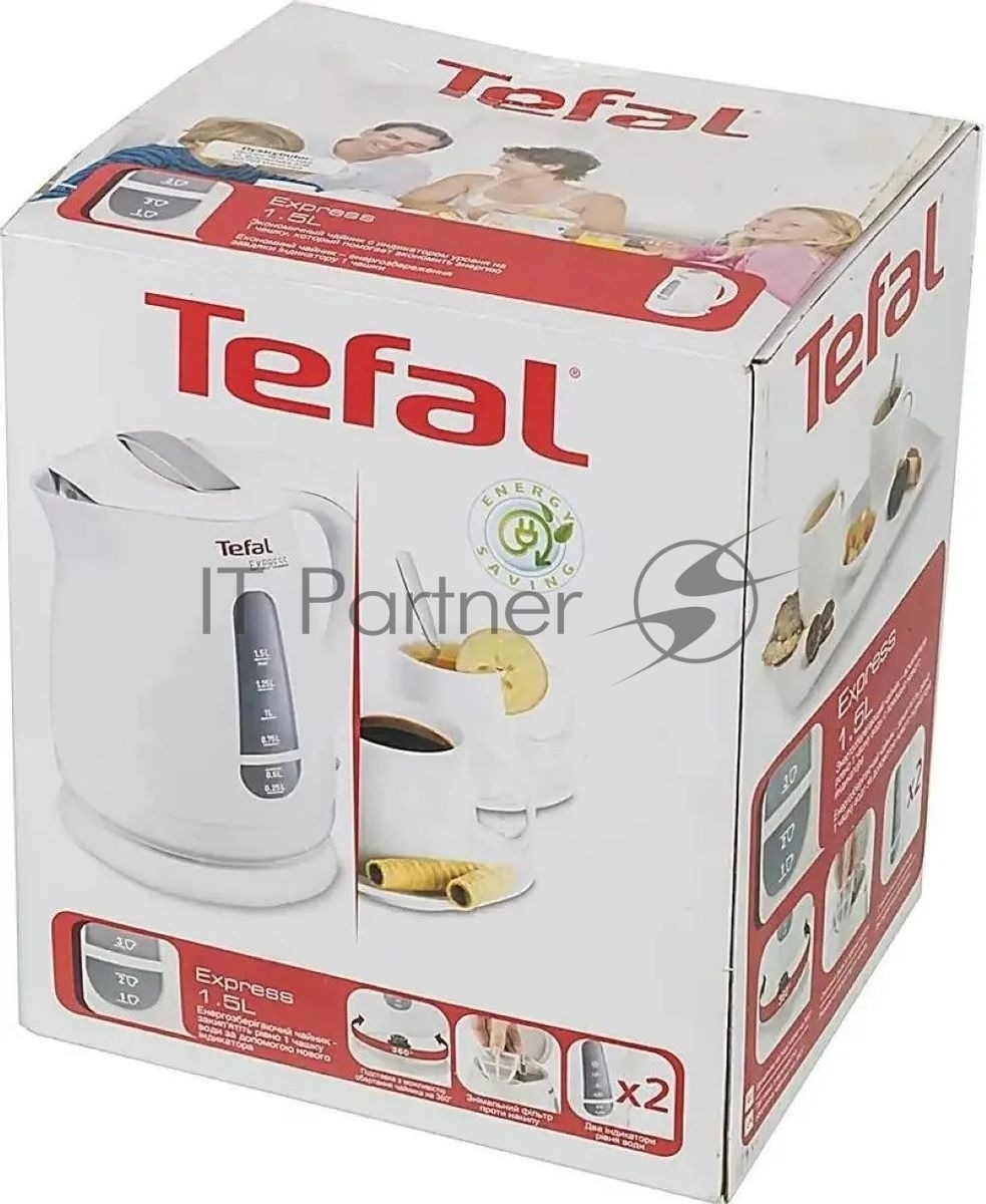 Чайник Tefal KO29913E, 1.5 л, 2200 Вт, белый