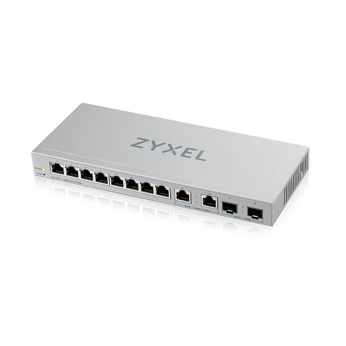 Коммутатор Мультигигабитный Smart L2 Zyxel XGS1210-12, 8xGE, 2x1/2,5GE, 2xSFP+, настольный, бесшумный