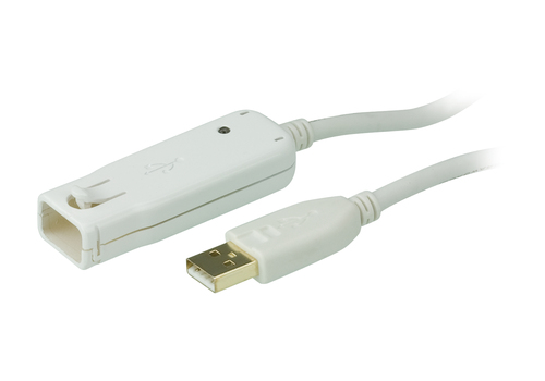 ATEN UE2120 Шнур, USB, A>A, Male-Female,  4 провода, опрессованный, 12 метр., серый, (активныйнаращиваемый  до 5штUSB 2