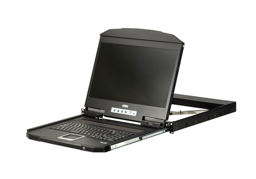 КВМ консоль ATEN 1U Ultra Short Depth 18.5” Short Depth USB HDMI Single Rail LCD Console (1920 x 1080)