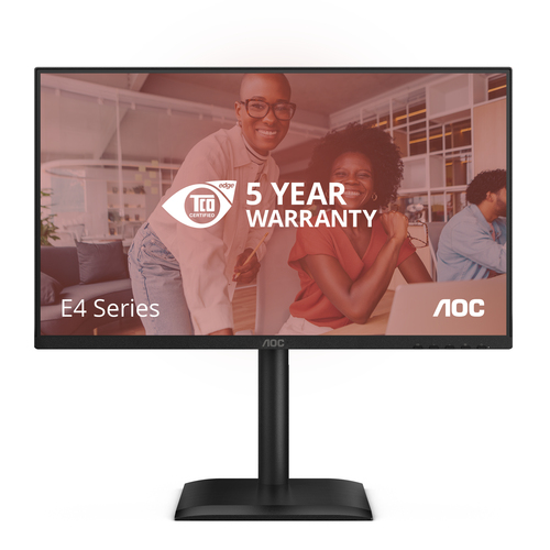 Монитор 23.8" AOC 24E4CV IPS 1920x1080, 120 Гц, 4 мс, 16:9, 300 кд/м², HDMI, DP 1.4, USB-C (90 Вт), 4xUSB 3.2, 3.5 Jack, USB Hub (4x USB 3.2), HDR10, Adaptive-Sync, черный
