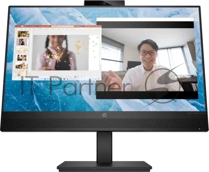 Монитор 23.8" HP M24m IPS 1920x1080, 75 Гц, 5 мс, 16:9, 300 кд/м², HDMI 1.4, DP 1.2, USB-C (65 Вт PD), USB Hub (2x USB-A), 3.5 Jack, динамики (2x2 Вт), веб-камера 5 Мп, серебристый