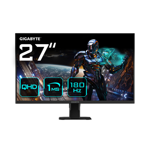 Монитор 27" Gigabyte GS27QA EK Black  (IPS, 2xHDMI 2.0, 1xDP1.4, 300кд/м2, 1000:1, 16.7M, 1мс, 178/178, 2560 x 1440, 180Гц)