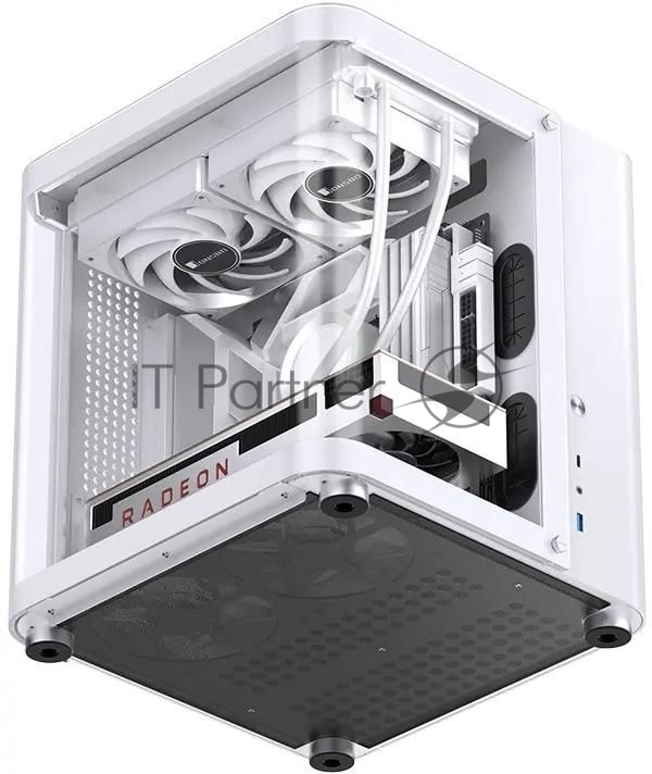 Компьютерный корпус без блока питания JONSBO TK-1, Mini-Tower, TG, no fan, 1xUSB-A 3.2 + 1xUSB-C 3.2, mATX, mITX White