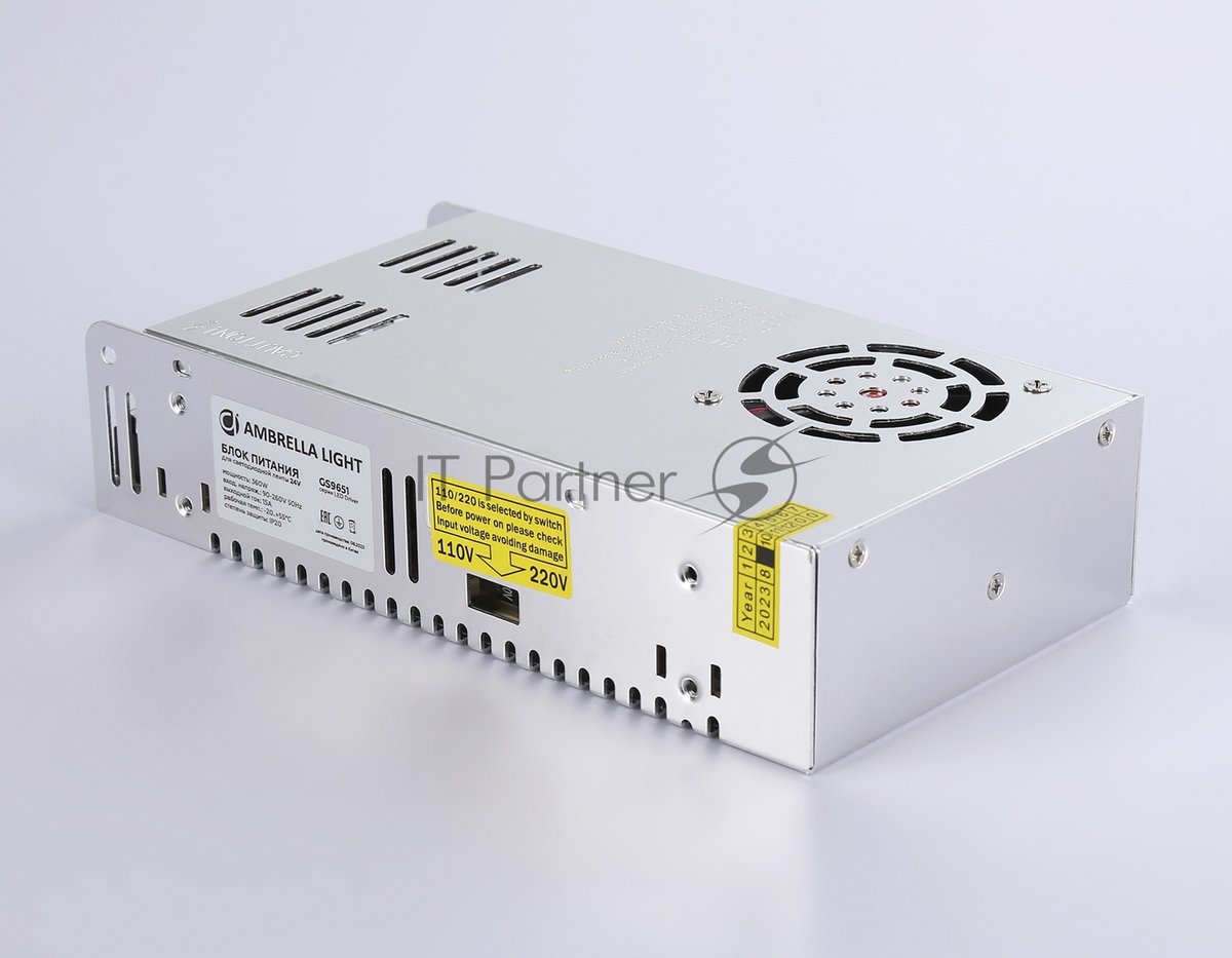 Блок питания 24V 360W 15A IP20 90-260V 215*115*50
