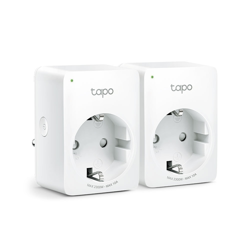 TP-Link Tapo P100 (2-pack) Умная мини Wi-Fi розетка, 220–240 В, максимальная нагрузка 10 А, 50/60 Гц, Wi-Fi 2,4 ГГц