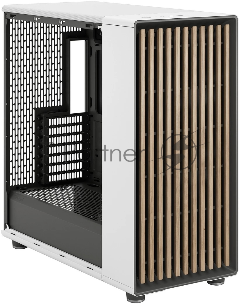 Компьютерный корпус без блока питания Fractal Design North XL TG Dark Tint, Full-Tower, 3x140мм, 2xUSB-A 3.2 + 1xUSB 3.2 Type-C E-ATX, ATX, mATX, mITX Wood panel, Chalk белый