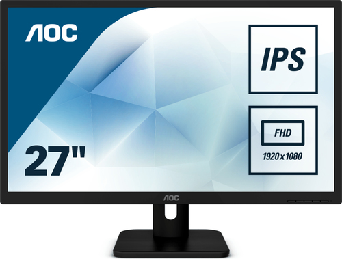 Монитор 27" AOC 27E1H Black (IPS, LED, 1920x1080, 5 ms, 178°/178°, 250 cd/m, 20M:1, +HDMI)