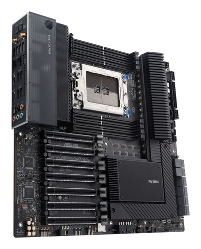 Материнская плата ASUS Pro WS WRX80E-SAGE SE WIFI, sWRX8, AMD WRX80, 8xDDR4, 8xSATA, 3xM.2, 7xPCI-E 4.0 x16, 2x 10Gb LAN, 8xUSB-A 3.2 Gen 2, 5x3.5 мм, 7.1, E-ATX