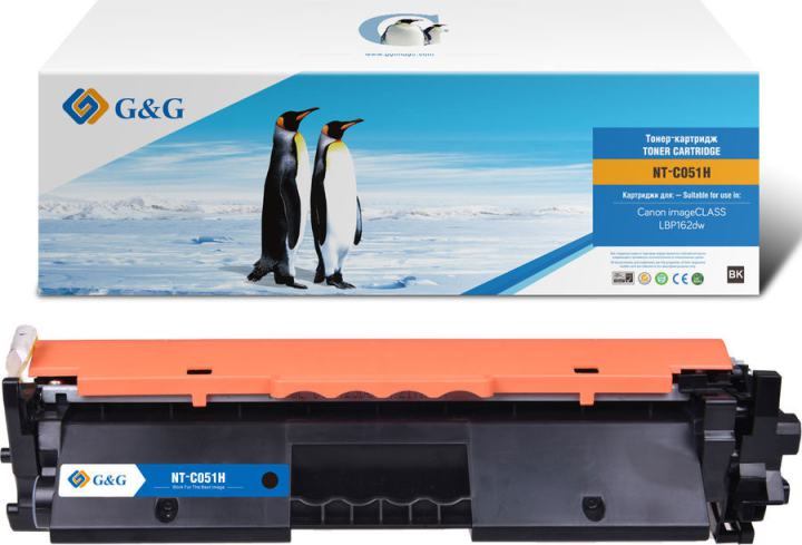 Картридж лазерный G&G GG-C051H черный (1700стр.) для  Canon  LBP  162dw/MF 264dw/267dw/269dw