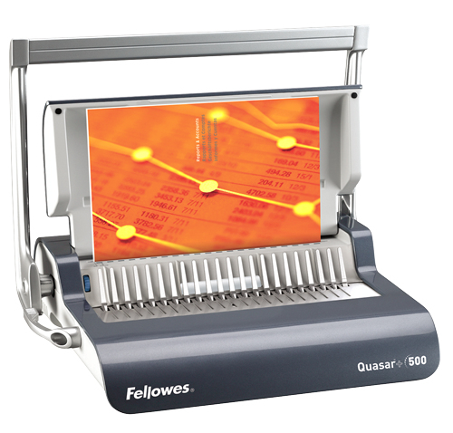 Переплетчик Fellowes QUASAR+ 500 A4 перфорирует 25 листов сшивает 500 листов пластиковые пружины 6-51мм FS-5627701