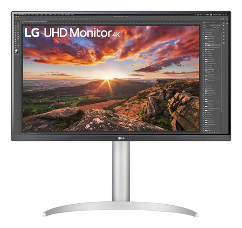 Монитор 27" LG UltraFine 27UP850K-W IPS 3840x2160 (4K UHD), 60 Гц, 5 мс, 16:9, DisplayHDR 400, 400 кд/м², HDMI (x2), DisplayPort, USB-C (90 Вт), встроенные динамики, Flicker Free, Low Blue Light, стабилизатор черного цвета, регулировка по высоте, поворот на 90 градусов, трехсторонний безрамочный дизайн, белый