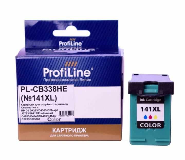Картридж струйный ProfiLine PL-CB338HE-Color №141XL для DJ D4263/D4363/Officejet J5783/J6413/Photosmart C4283/C4483/C4583/C5283C/D5363