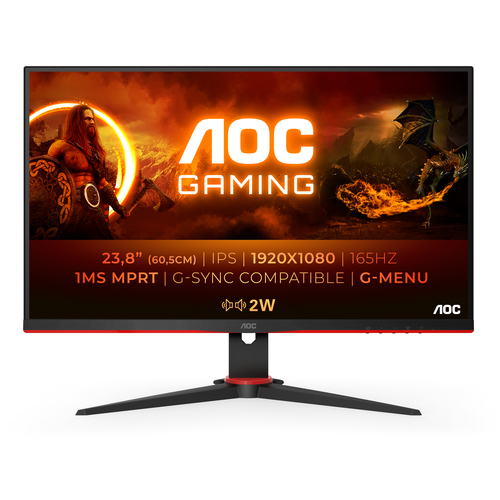 LCD AOC 23.8" 24G2SPU {IPS 1920x1080 165Hz 1ms D-Sub 2xHDMI DisplayPort MM HAS Pivot}