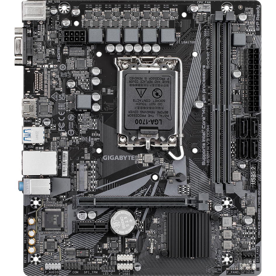 GIGABYTE H610M H V3 DDR4 (CN) (RTL) LGA1700 <H610> PCI-E Dsub+HDMI GbLAN SATA MicroATX 2DDR4