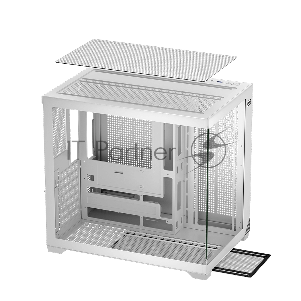 Корпус без блока питания PCCooler C3T700 WH, Midi-Tower, TG, no fans, 1xUSB-A 3.0 + 1xUSB-A 2.0 + 1xUSB-C, ATX, mATX, mITX белый