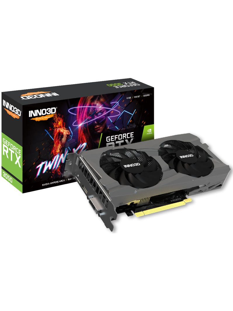 Видеокарта INNO3D RTX 3050 Twin X2 6GB//RTX3050, DVI, DP, HDMI, 6G,D6