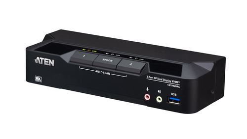 CS1942DPA-AT-G КВМ переключатель ATEN 2-Port USB3.0 8K DisplayPort Dual  Display KVMP™ Switch