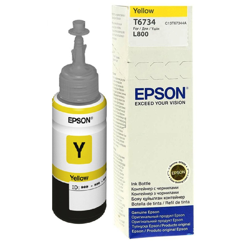 <044996> Картридж струйный EPSON T6734 для Epson L800/L805/L810/L850/L1800, жёлтый [C13T67344A]