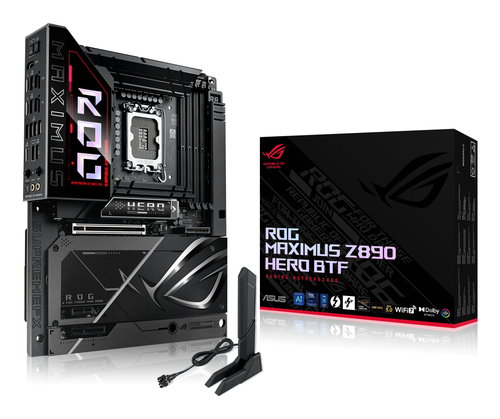 Материнская плата ASUS ROG MAXIMUS Z890 HERO BTF, LGA1851, Z890, 4*DDR5, 4*SATA, 6*M.2, 8*USB 3.2, Type-C, 2*PCIx16, 1*PCIx1,  2*Thunderbolt™ 4, HDM, ATX; 90MB1KG0-M0EAY0