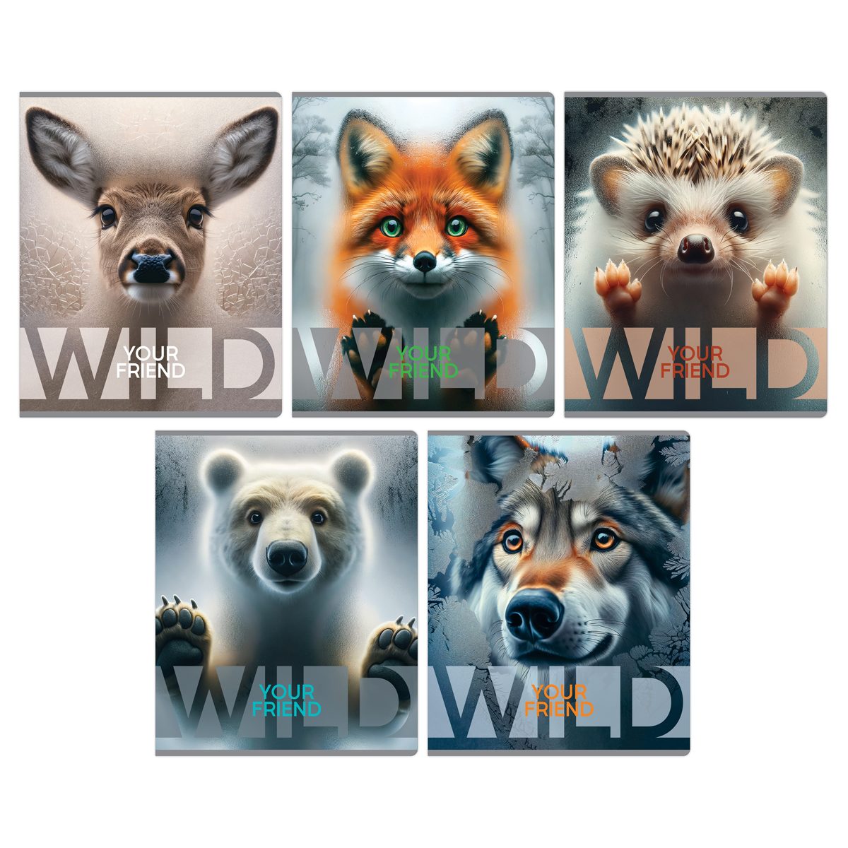 Тетрадь общая 48л, А5 BG "Wild" (клетка, скрепка, суперэконом, универсальный (Т5ск48 60312), 5шт.