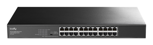 Коммутатор CUDY 24-Port Gigabit Rackmount Light Managed Switch 24-Port Gigabit Rackmount Light Managed Switch 24 Gigabit RJ45 Ports, 19-inch Rack-mountable Steel Case(Rack-Mount kits included), Power Saving, Plug & Play, Managed/VLAN/Extend working mode DIP switch, Local management via WEB GUI, support STP/RSTP, 802 (GS1024E)