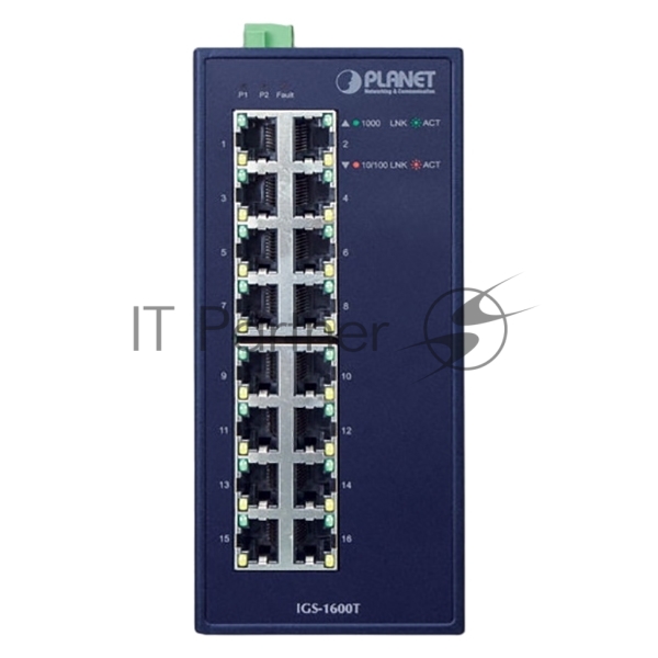 Коммутатор PLANET IGS-1600T, 16×1 Гбит/с, неуправляемый