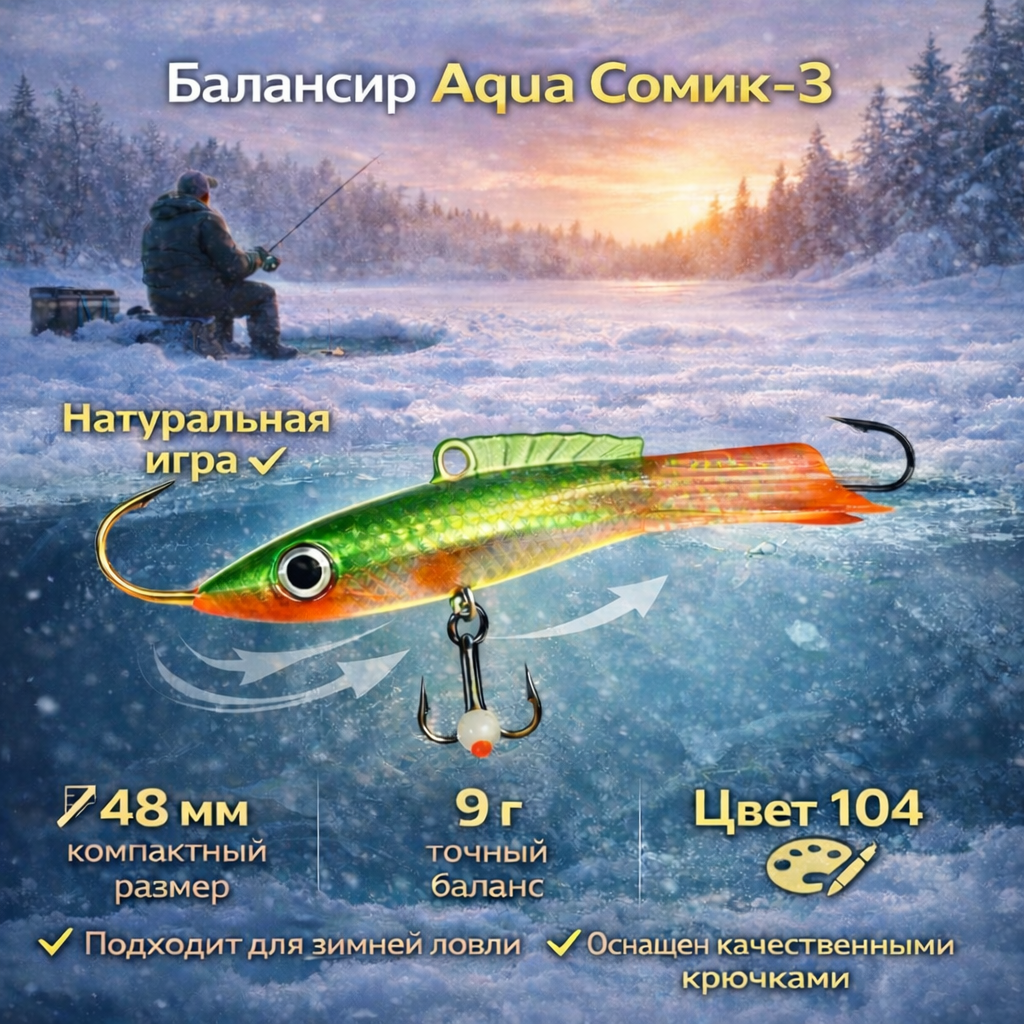 Балансир Aqua Сомик-3 9 гр 48 мм цв 104