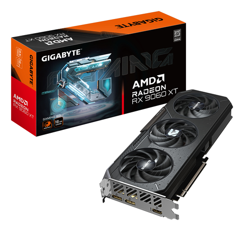 Видеокарта Gigabyte AMD - Radeon RX 9060 XT Gaming, PCI-E 5.0, GDDR6 16GB 128bit, 1x HDMI, 2x DP, max 7680 x 4320 (8K), 160Вт, 281мм, GV-R9060XTGAMING-16GD