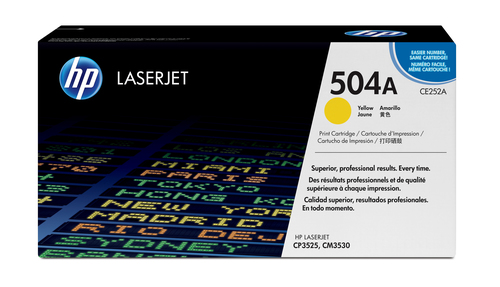 <024854> Картридж лазерный HP 504A (CE252A) для HP CP3525/CM3530, 7000 стр. желтый [CE252A]