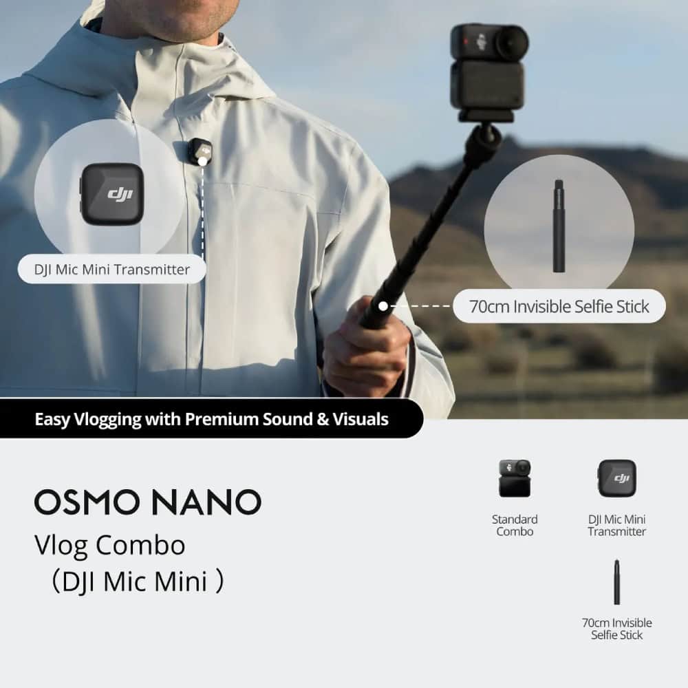 Экшн-камера DJI Osmo Nano Vlog Combo (DJI Mic Mini Transmitter Infinity Black) (64 ГБ)