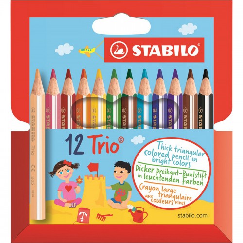 Карандаши цветные 12цв, Stabilo, Trio, трехгранные, арт.205/12-03, ст.1