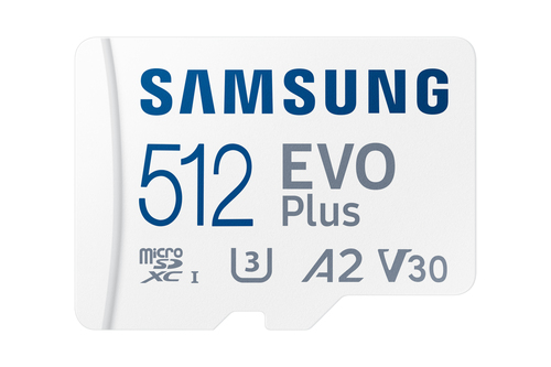 Флеш карта microSD 512GB SAMSUNG EVO PLUS microSDXC Class 10, UHS-I, A2 V30 U3  (SD адаптер) 160MB/s