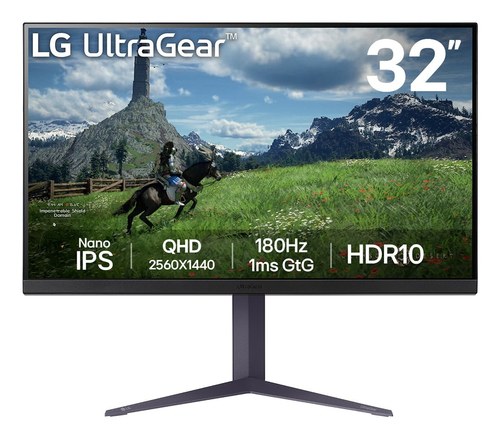 Монитор 31.5" LG 32GS85Q-B  IPS, 2560x1440, 180Hz, 1ms, 350сd/m, 1000:1, HDR10 | 2xHDMI(2.0), DP(1.4), 2xUSB3.0 | HAS, Pivot, Swivel, ExPSU, Vesa 100, Black