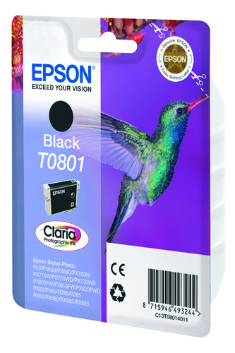 EPSON C13T08014011 T0801 Картридж черный, стандартной емкости P50/PX660 (cons ink)