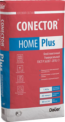 Клей плиточный CONECTOR® HOME Plus Зима Универсальный 25 кг