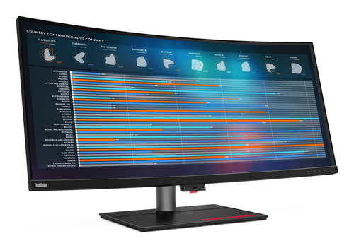 МОНИТОР 39,7" Lenovo ThinkVision P40w-20 Black, изогнутый  (IPS, 5120x2160, 4 ms,178°/178°, 300 nits, 1000:1, +HDM, +Dis