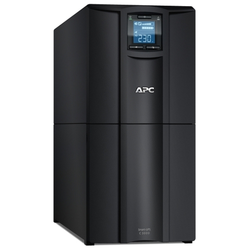 ИБП APC by SE - Smart-UPS C 3000 ВА/2100 Вт, Line-Interactive, in (230V 1xIEC-320 C20), 8xIEC-320 C13, 1xIEC-320 C19, Hot Swap User Replaceable Batteries, LCD, Tower, цвет чёрный, SMC3000I