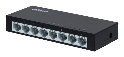 Коммутатор 8-портовый Dahua DH-PFS3008-8ET, 8-port 10/100M RJ45 Non-PoE Switch, Metal case, PoE