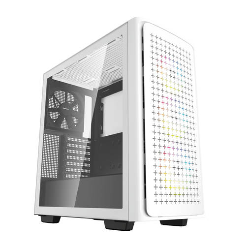 Компьютерный корпус Deepcool CK560 WH без БП, боковое окно (закаленное стекло), 3xARGB LED 120мм вентилятора спереди и 1x140мм вентилятор сзади, белый, ATX