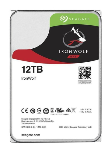 Диск HDD Seagate - IronWolf, для системы хранения, SATA, 6 Гб/с, 3.5", 12 ТБ, 7200 rpm, 256MB, ST12000VN0008