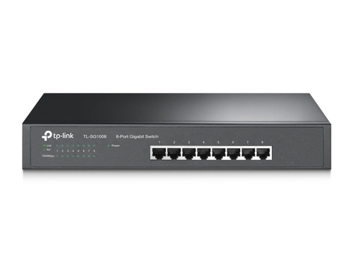 TL-SG1008 - Коммутатор, TP-Link, TL-SG1008, 19-дюймовый стоечный, неуправляемый, 8 портов 10/100/1000М, Корпус металл, 1U