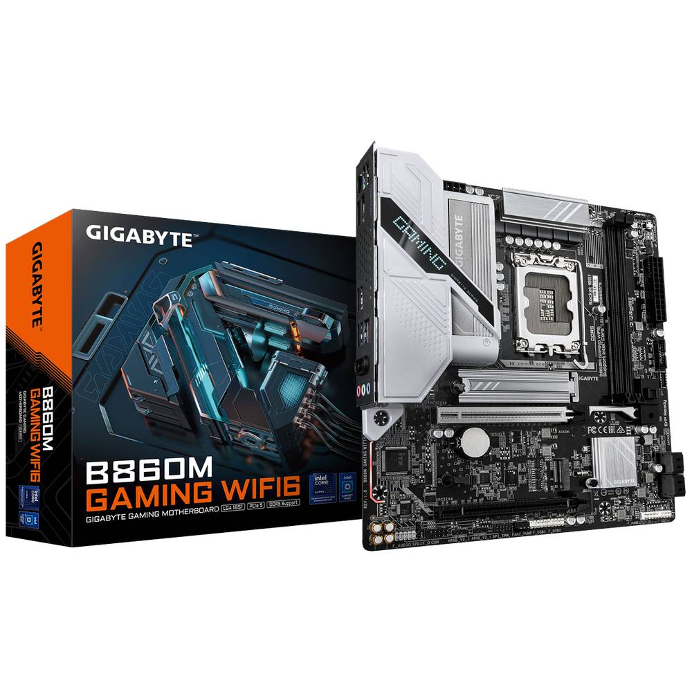 Gigabyte B860M GAMING WIFI6 B860, LGA1851, 2*DDR5, 2*PCIEx16, 2*M.2, 1*TypeC, 5*USB3.2Gen1, 7*USB2.0, 4*SATA3.0, 2.5G, DP, HDMI, M-ATX, RTL