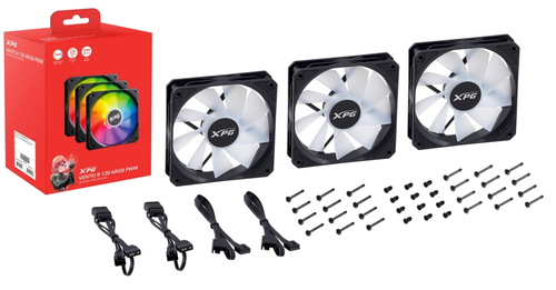Корпусный вентилятор XPG - VENTO R 120 ARGB PWM, 120 мм, 4-pin, 1600rpm, цвет белый, VENTOR120ARGBPWM3C-BKCWW