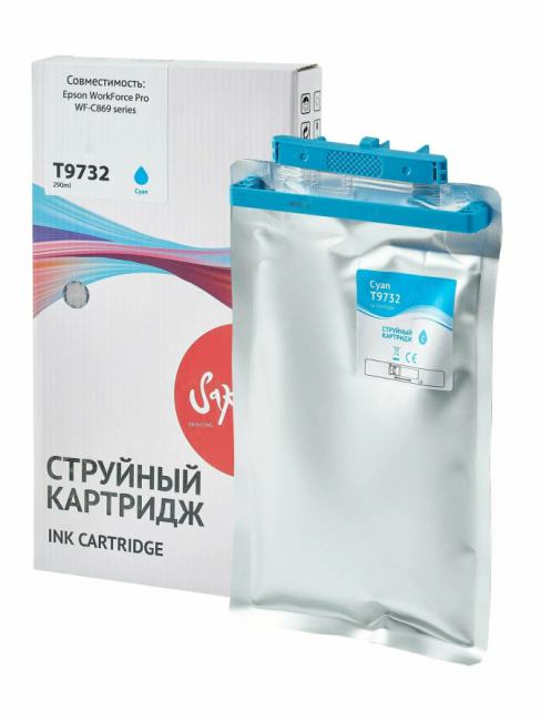 SIC13T973200 C13T973200 (T9732 C) контейнер с чернилами Sakura для Epson, голубой  , 22000 к.