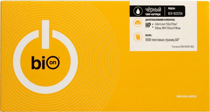 Bion BCR-W2070A Картридж для HP{Color Laser 150a/150w/150nw, MFP 178nw/179fnw} (1000  стр.),Черный, с чипом