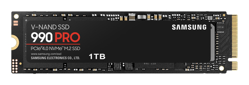 Твердотельные накопители/ Samsung SSD 990 PRO, 1000GB, M.2(22x80mm), NVMe 2.0, PCIe 4.0 x4, V-NAND TLC, R/W 7450/6900MB/s, IOPs 1 200 000/1 550 000, DRAM buffer 1024MB, TBW 600, DWPD 0.33 (12 мес.)