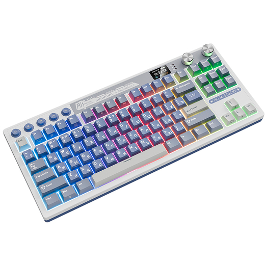 Royal Kludge 6977576550441 Классическая TKL (80%) механическая клавиатура Royal Kludge RK M87 - 3 типа  подключения,  87