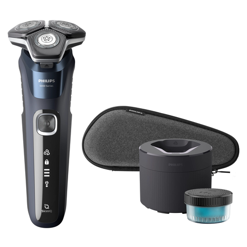 Бритва роторная Philips Series 5000 S5885/10 реж.эл.:3 питан.:аккум. черный/синий